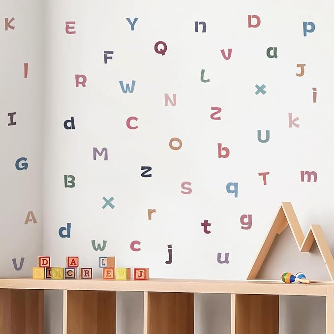 Large Alphabet Stickers, Peel and Stick Colorful Letters Wall Decals, Multicolor Early Learning Decor for Bulletin Board Classroom Window Door Mailbox Home Decor by Kasubeso