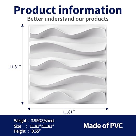 Art3dwallpanels 3D Wall Panels, 33 Pack, White PVC | 3D PVC Wall Tiles for Interior Wall Decor, Waterproof, Modern, Easy DIY for Residential and Commercial - Image 2
