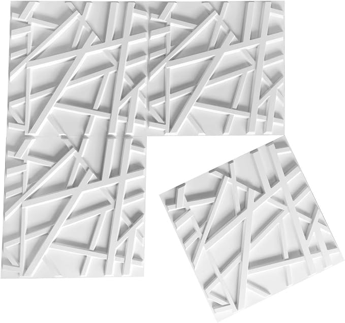 Art3d Decorative 3D PVC Wall Panel for Interior Décor, 12-Pack 19.7 x 19.7 in., 32 Square Feet, Stripes - Image 5