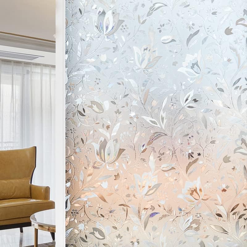 Window Privacy Film for Glass, Tulip Removable Static Film, 35.4x118.1 Inch - Image 3