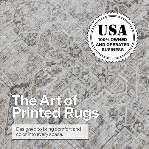 ReaLife Rugs Machine Washable Area Rug Runner - Living Room Bedroom Bathroom Kitchen Entryway Office - Padded Low Pile Stain Resistant Premium - Boho Farmhouse Vintage - Lyle - Beige Ivory 2'6" x 10' - Image 4
