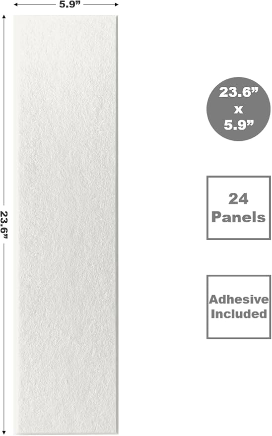 Shiplap Felt Wall Panels for Interior Wall Decor, Accent Wall Paneling for Bedroom Living Room & Office, Peel and Stick, Sound Absorbing – 24 Pack Felt Wall Tiles with Adhesive - Warm White - Image 2