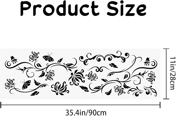 PLIGREAT Black Flowers Vines Wall Stickers, Butterfly Wall Decals, Removable Vinyl Walls Sticker for Nursery Bedroom Living Room Walls Decorations Home Indoor Art Decor Window Decor - Image 2