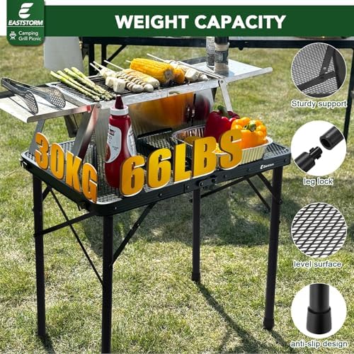 E EASTSTORM 2 Ft Folding Camping Table with Mesh Bag, Small Grill Table - Image 3