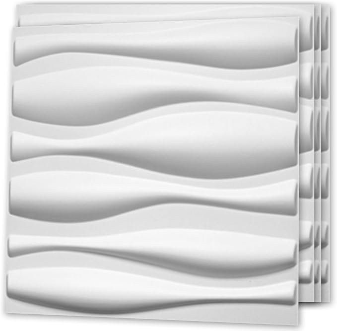 Art3d Decorative 3D Wall Panel, 32 Sq.FT PVC Interior Wall Decor for Living Room, Bedroom, Lobby, Office, Shopping Mall, White by Art3d