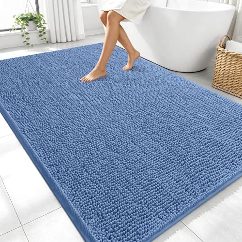 OLANLY Large Bathroom Rugs 70x46, Extra Soft Absorbent Chenille Bath Rugs by OLANLY