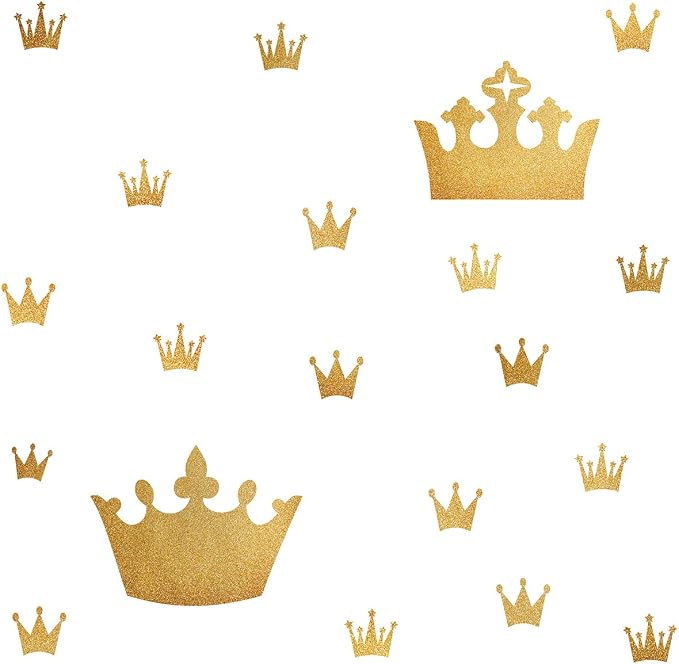 Crown Wall Decals for Girls Bedroom Kids Room Princess Wall Decor Stickers | Princess room decor, once upon a time party Decorations, peel and stick, removable vinyl art murals, for nursery baby bedroom by Easma