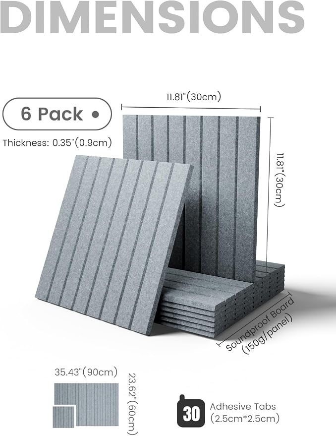 Fluxynara 36" x 24" Large Felt Bulletin Board, Blue Gray | 6 Pack Cork Board Alternative with 30 Safe Adhesive Tabs, Pin Boards for Wall Decor, Home, Office, Classroom,Dorm - Image 2