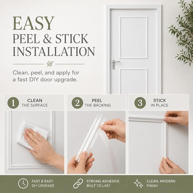 Colingmill 1 Set Peel and Stick Door Moulding, Modern, 16"x20" - Image 5