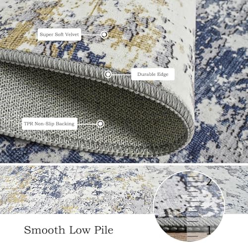 Toneed 4x6 Washable Non Slip Abstract Area Rugs for Bedroom Living Room - Image 6