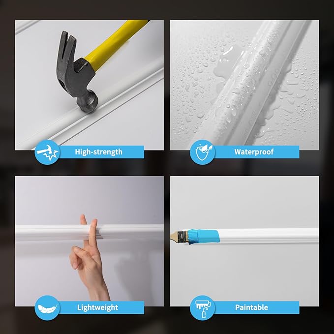 Art3d Pre-Cut Wall Molding Set, Ready-to-Assemble Panels, 3 Top 3 Bottom | Ready-to-Assemble Wainscoting Panel, High-Impact, Precision Pre-Cut, DIY-Friendly, Ideal for Indoor Wall Decor, Accent Walls - Image 5