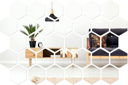 Shappy 32 Pcs Hexagon Mirror Wall Stickers, 12.6 x 11 x 6.3 cm by Shappy