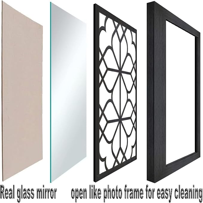 Wocred Set of 2 Rectangular Wall Mirror,Gorgeous Rustic Farmhouse Accent Mirror,Black Entry Mirror for Bathroom Renovation,Bedrooms,Living Rooms and More(11”x15”) - Image 6
