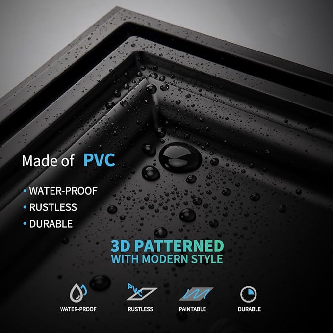 Art3d PVC Ceiling Tiles, 3D Plastic Sheet in Black, 2 x 2 ft, 12-Pack | Lightweight, Waterproof, No Sag and Breakage, Compatible with Grid System, Perfect for Basement, Kitchen - Image 5