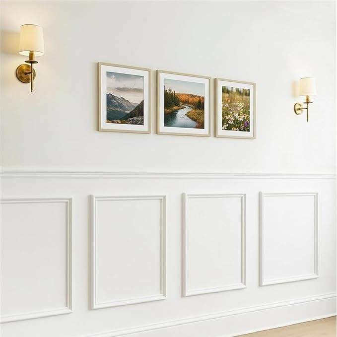 Pre Cut Wall Molding Kit, 2 Set 16" x 24", Ready-to-Assemble, Paintable | Peel And Stick Wainscoting Panels, Waterproof, Lightweight Wall Moulding Panel for Interior Walls Door Island Picture Frame by TonhoDawnhawk