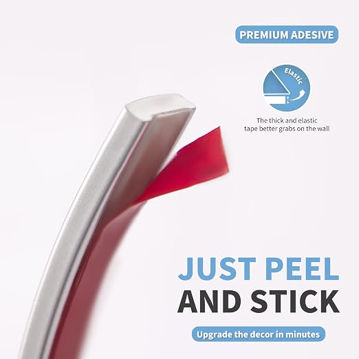 Art3d 30 ft Peel and Stick Flexible Molding Trim for Wall Tile Edge, Silver - Image 4