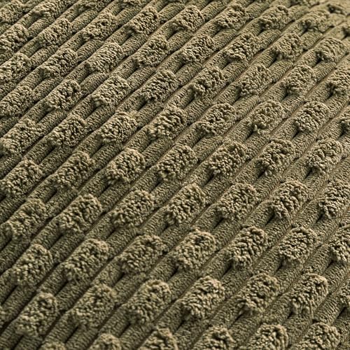 Set of 4 Olive Green Decorative Throw Pillow Covers 16x16 Inch Corduroy Pillow Covers for Bed Couch Sofa Living Room Soft Square Cushion Cases - Image 6