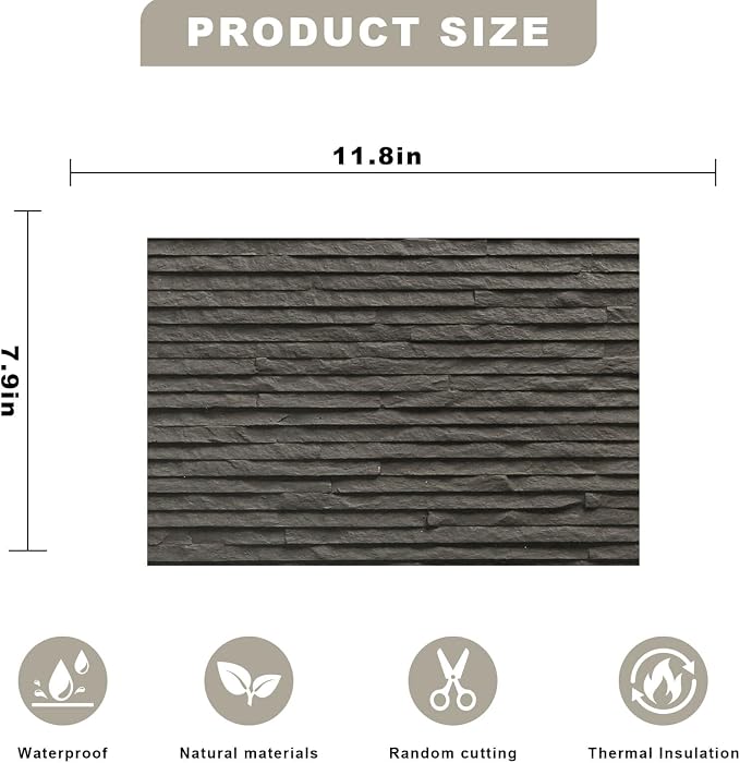 3D Wall Panels - Sample 7.9"x11.8" Faux Stone Peel and Stick Wall Covering - MCM Modified Clay Material for Home Art, Accent Brick, Modern Exterior/Interior Decoration - Image 2