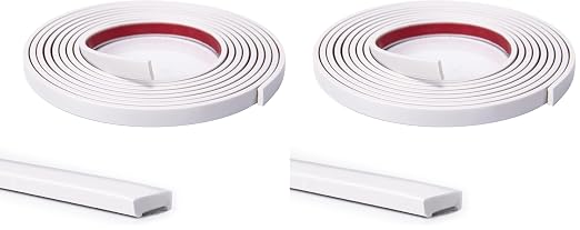 Art3d 10 Ft Peel and Stick Flexible Vinyl Molding Trim for Wall Tile Edges, Kitchen backsplash, Mirrior Frame in White (Pack of 2) by Art3d