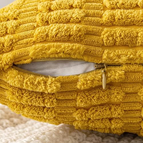 MIULEE Decorative Throw Pillow Covers 20x20 Mustard Yellow Pack of 2 - Image 3
