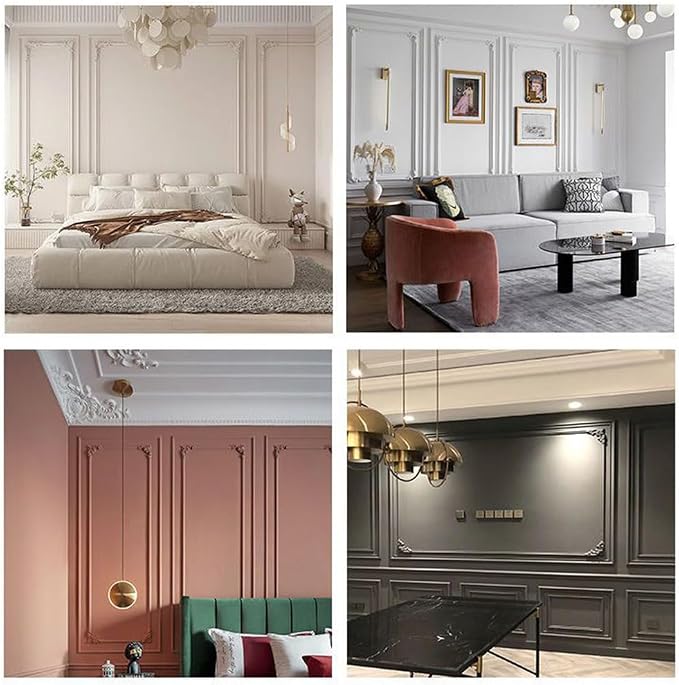 Peel and Stick Flexible Wall Molding Trim Self Adhesive Decorative Strips, DIY 3D Ceiling Trim for Home Décor on Cabinet Door Mirror Frame, 1.3 in x 10 ft White - Image 5