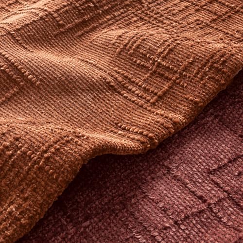 MIULEE Chenille Textured Fall Euro Throw Pillow Covers Burnt Orange 22x22 - Image 7