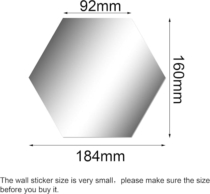 Shappy 32 Pcs Hexagon Mirror Wall Stickers, 18.4 x 16 x 9.2 cm - Image 2