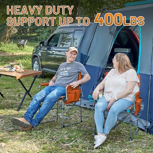 TIMBER RIDGE 400lbs Heavy Duty Camping Chair Portable Directors Chair - Image 4