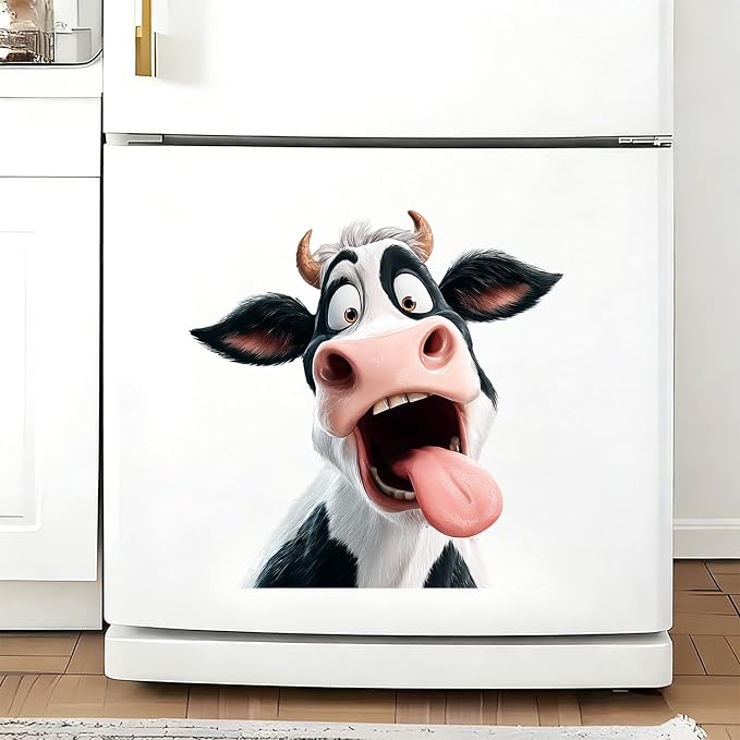 Funny Cow Wall Decals Stickers, Cartoon Farm Animal Wall Art Peel and Stick, Removable Vinyl Wall Decor for Bedroom, Living Room, Office, Home Decoration - Image 7