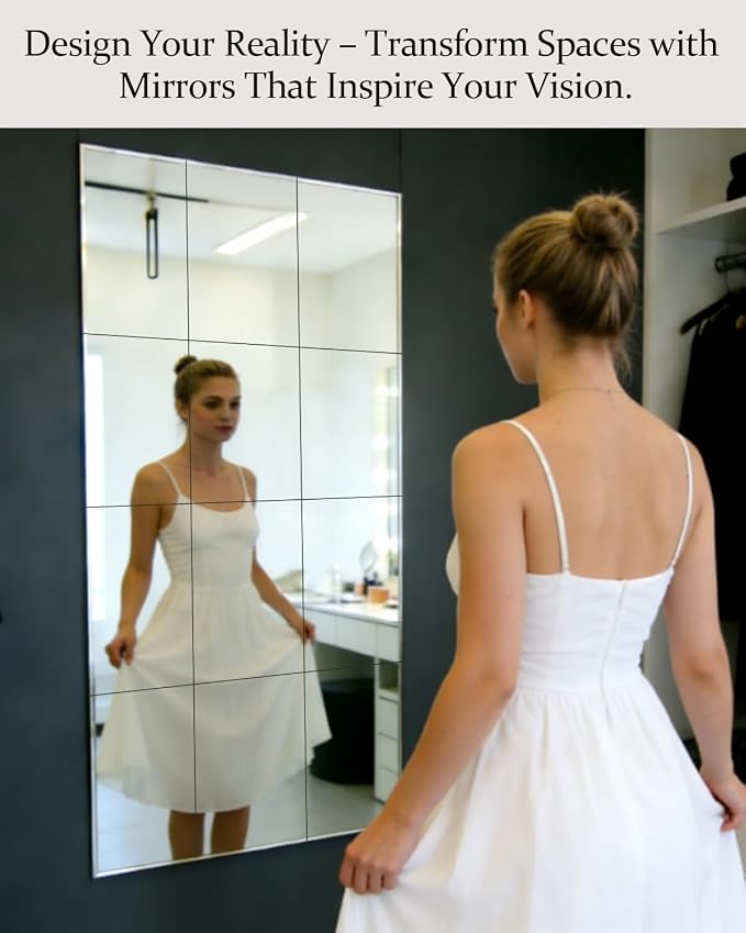 12Pack Acrylic Flexible Mirror Sheets, 12x16 Inch Shatterproof Flexible Stick on Mirrors for Wall Self-Adhesive Sticker for Bedroom, Door, Bathroom, and Dance Studio Installation - Image 7