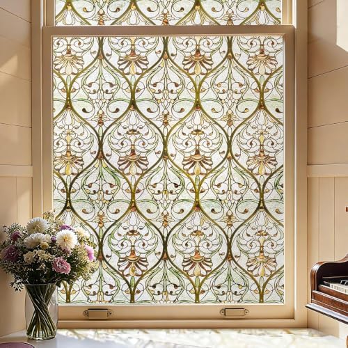 ADD.HERES Window Privacy Film, 3D Stained Glass Window Film, 17.3x47.2in by ADDHERES
