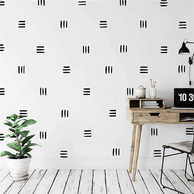 120Pcs Modern Line Wall Sticker Boho Nursery Decal (Black) | Self Adhesive Vinyl, Removable Waterproof Murals, Minimalist Home Art, Ideal DIY Decor For Living Room YT5037 - Image 2