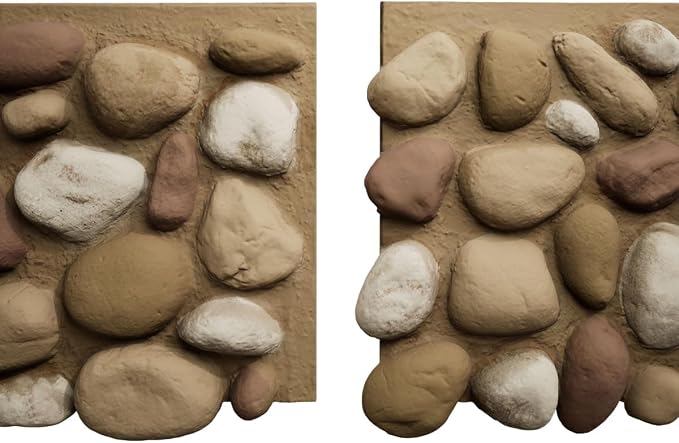 EverStone River Rock Faux Rock Panel, 49"W x 24 3/4"H x 3"D, Canyon Dune Color - Image 8