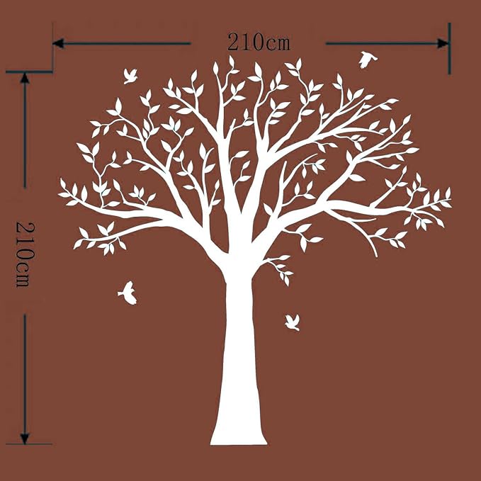 Giant Family Tree Wall Decals Photo Tree Wall Decals with Birds Wall Stickers for Living Room Nursery Bedroom Decoration (White) - Image 7