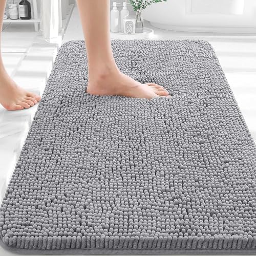 OLANLY Small Bathroom Rugs 30x18, Extra Soft Absorbent Chenille Bath Rugs by OLANLY