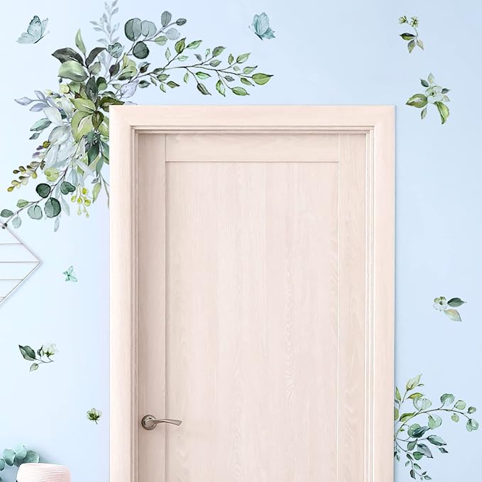 Plant Wall Decals, Removable Fresh Plants Wall Stickers Green Hanging Leaves Flowers Vines Wall Murals for Bedroom Living Room Nursery Wall Decor Wall Art as Decorations Peel and Stick - Image 3