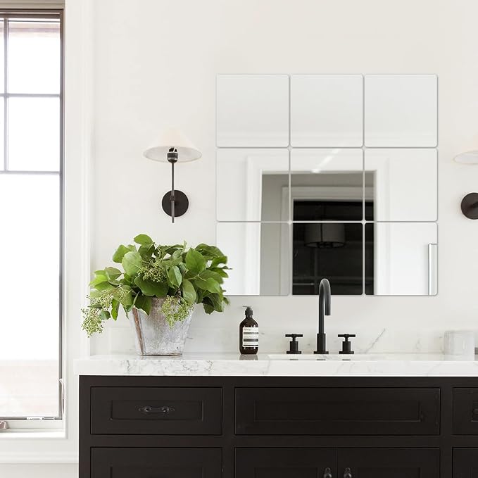 LXCREAT 10 Packs Peel and Stick Mirrors for Wall, 7.8" x 7.8" Mirror Tiles - Image 7
