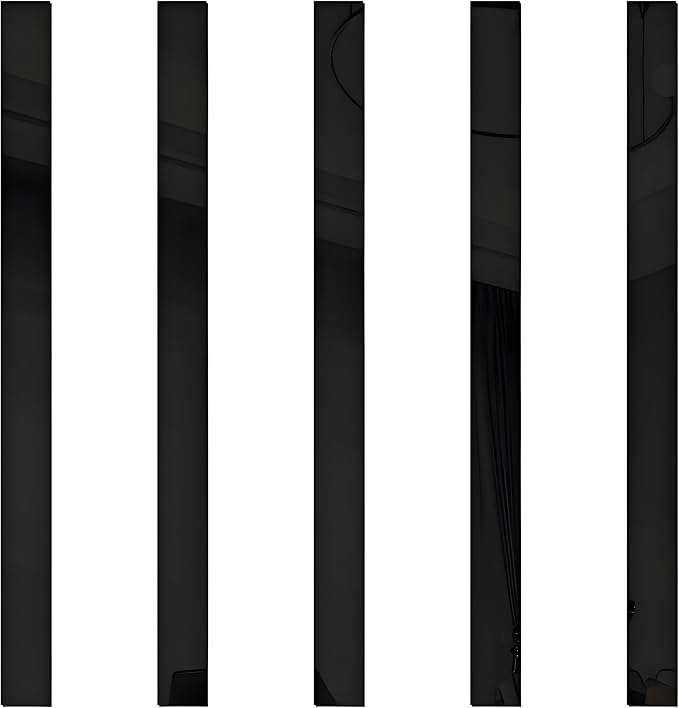Mirror Acrylic Trim Roll, Peel and Stick Self Adhesive Wall Molding Strips 5 Rolls x 4 FT (Total 20 FT), 1.6 Inch Wide Flexible Mirror Tape for Wall Paneling (Black Mirror) by Unknown