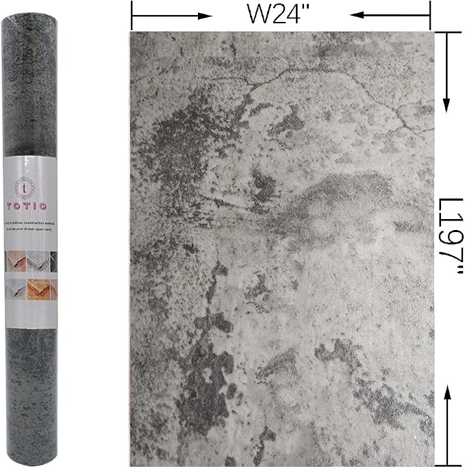 Beige-Grey Concrete Wallpaper Matte Thick Textured Gray Cement Contact Paper Peel Stick Countertop Paper Removable Waterproof Adhesive Furniture Stickers Industrial Style Vinyl Wall Sticker 24x197inch - Image 7