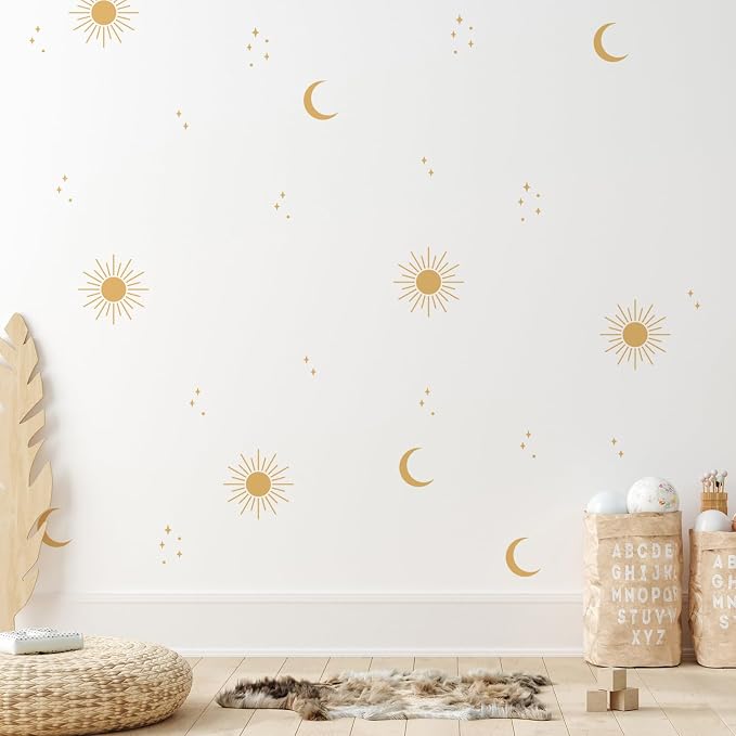 Boho Wall Stickers Girls Bedroom Removable Wall Decals Nursery Kids Room Decor Vinyl Murals DIY Cute Decorations 6 Sheets - Image 4