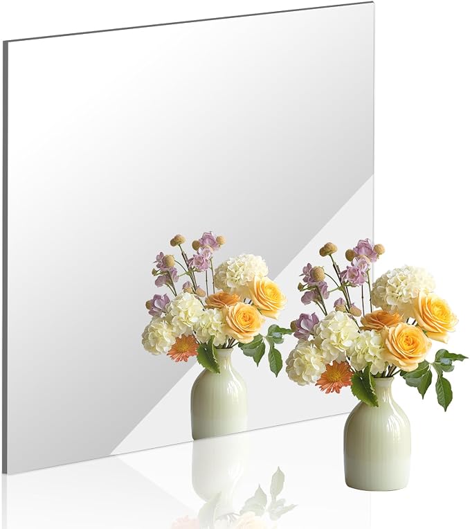 16x16 in Acrylic Mirror Sheet for Wall, 2.5mm Plastic Wall Mirror by DARENYI