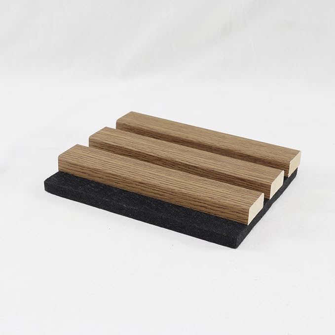 Wood Slat Acoustic Panels, 4.7"x5.9" 3D Wall Panels, Modern Fluted Sound Absorbing Wall Panels for Interior Wall Decor,Office,Home,Theater,Studio,Walnut Sample - Image 3