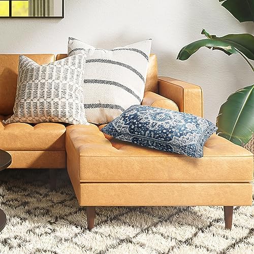 Snycler Boho Throw Pillow Covers 12x20 inch Set of 2 Blue Boho Rug Carpet Double Sided Pattern Cotton Soft Pillow Case Cushion Cover Pillowcase for Couch Sofa Bed Decorative - Image 5