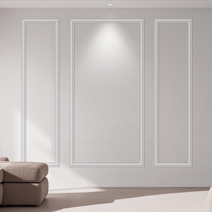 Art3dwallpanels Peel and Stick Wall Molding 3 Pcs Wainscoting Decor Kit | Ready to Assemble Wainscoting Accent Panels, Interior Wall Decor Living Room Bedroom, Installed with Glue, 3 Frames by Art3dwallpanels