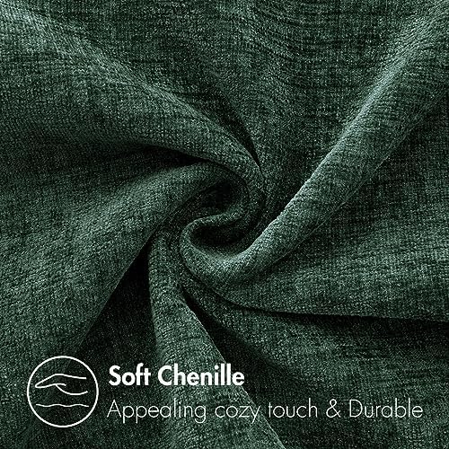 MIULEE Soft Chenille Throw Pillow Covers Green 20x20 Inch Pack of 2 - Image 2