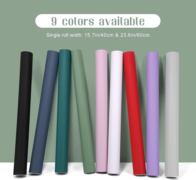 SOON AFTER Sage Green Peel and Stick Wallpaper Matte Light Green Contact Paper Self Adhesive Waterproof Vinyl Roll for Wall Coverings,Cabinets,Countertops,Bedroom 15.7"x118" - Image 2