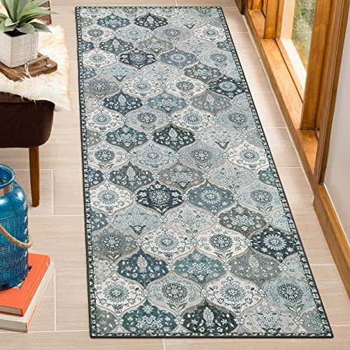 Lahome Moroccan Washable Runner Rug, 2x6 Blue Kitchen Runners for Hallways - Image 6