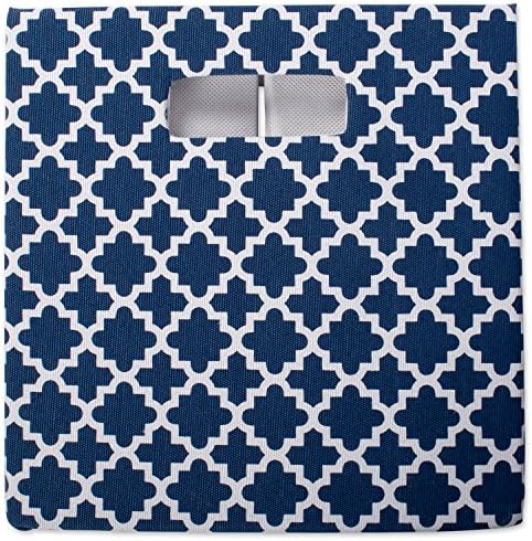 DII Hard Sided Collapsible Fabric Storage Container for Nursery, Offices, & Home Organization, (13x13x13) - Lattice Nautical Blue - Image 4