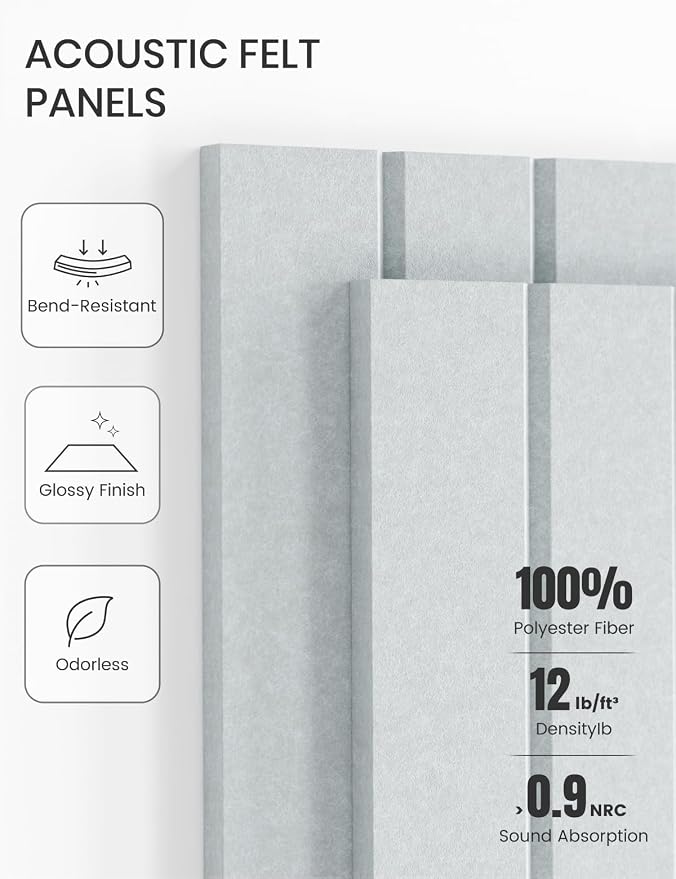 Fluxynara 36" x 24" Large Felt Bulletin Board, Cold White | 6 Pack Cork Board Alternative with 30 Safe Adhesive Tabs, Pin Boards for Wall Decor, Home, Office, Classroom,Dorm - Image 5