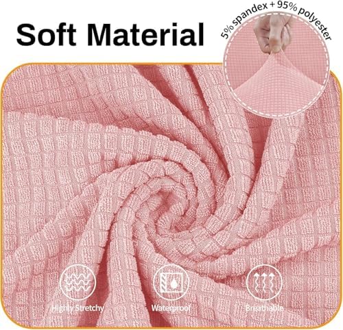 Asnomy Stretch Oversized Couch Covers for Sofa Slipcover,Pink - Image 4